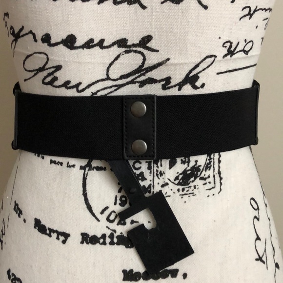 NWT INC Black Whipstitched Belt - Picture 3 of 5